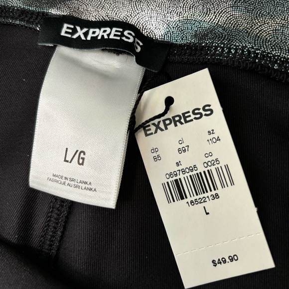 NWT Express Metallic Camo Leggings, Size L - Picture 3 of 4